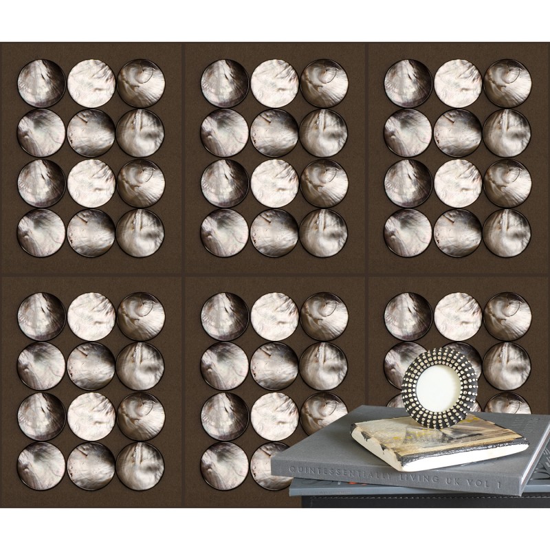 Grey Mother Of Pearl Wallpaper fragment In Interior.