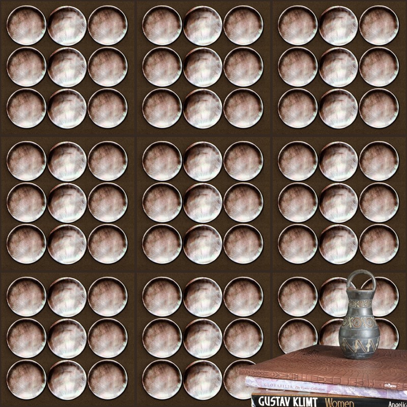 Beige Mother Of Pearl Wallpaper Fragment In Interior.