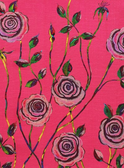 Pop Art Rose on Shocking Pink background