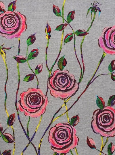 Pop Art Rose on Light Grey background